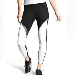 Athletes Precision 7/8 Ankle Tight Legging Black White Mesh